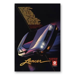 1985 Dodge Lancer Print Ad | Es Electronically