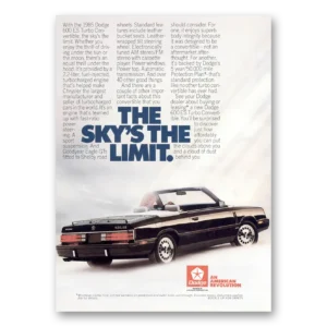 1985 Dodge ES Turbo Convertible Print Ad | Skys Limit