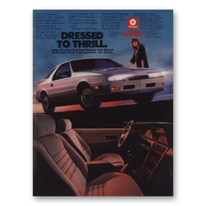 1985 Dodge Daytona Print Ad | Dressed To Thrill