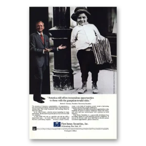 1985 First Jersey Securities Print Ad | Tremendous Opportunities