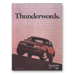 1985 Ford Thunderbird Print Ad | Thunderwords
