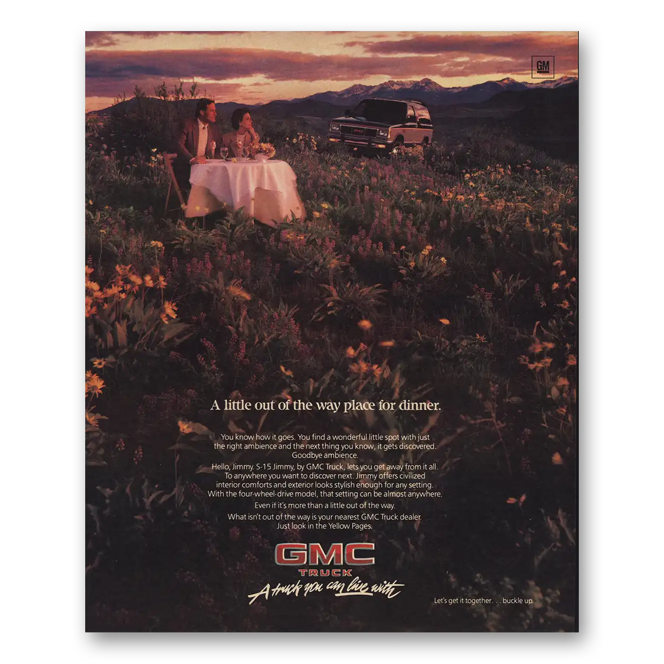 1985 GMC Jimmy Print Ad | Little Out Of The Way