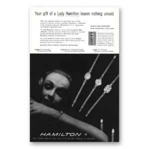 1956 Hamilton Watch Print Ad | Lady Hamilton