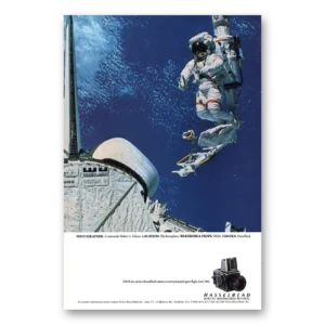 1986 Hasselblad Print Ad | Camera Astronaut Space