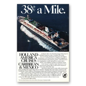 1985 Holland America Line Print Ad | Caribbean Mexico