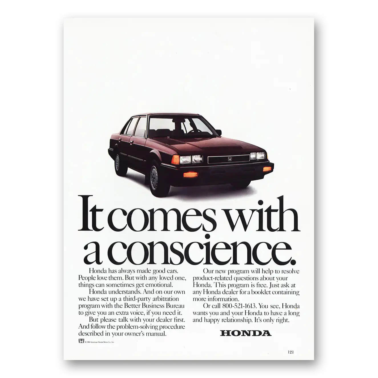 1985 Honda Print Ad | Conscience