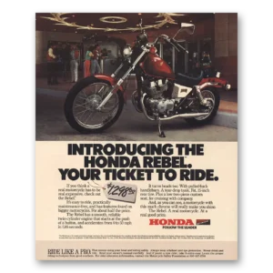 1985 Honda Motorcycle Print Ad | Rebel Motorcycle