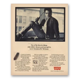 1985 Levis Jeans Print Ad | John Kellers Meucci Pool Cue