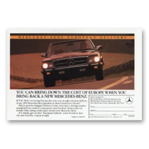 1985 Mercedes Benz Print Ad | Bring Down