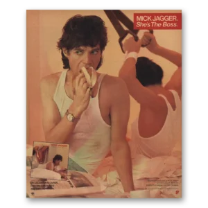1985 Mick Jagger Promo Print Ad | She's Boss