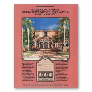 1985 Mizner Court Print Ad | Arvida Boca Raton
