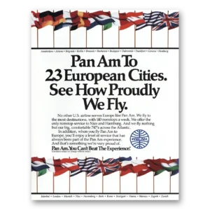 1985 Pan Am Print Ad | European Cities
