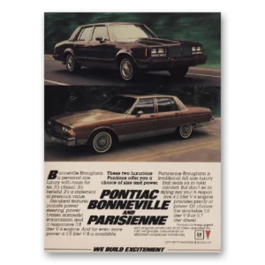 1984 Pontiac Bonneville Print Ad | Parisienne Bonneville