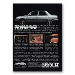 1985 Renault Alliance Print Ad | Featuristic Relics