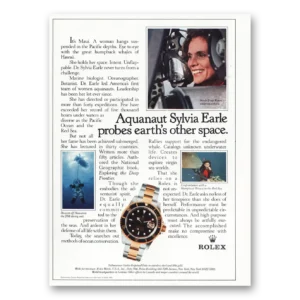 1985 Rolex Print Ad | Sylvia Earle