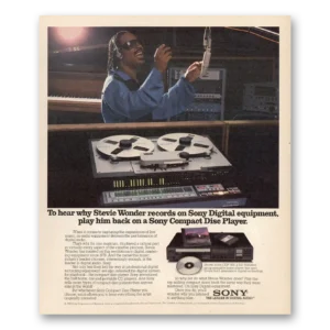 1985 Sony Compact Disc Player Print Ad | Stevie Wonder