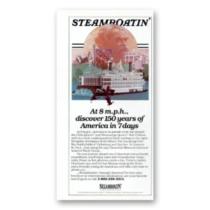 1985 Delta Queen Steamboat Print Ad | 150 Years