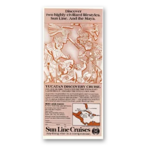 1985 Sun Line Cruise Print Ad | Yucatan Discovery