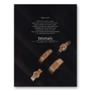1985 Tiffany & Co Watches Print Ad | Night Watch