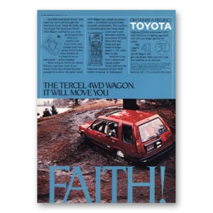 1985 Toyota Tercel Print Ad | Faith