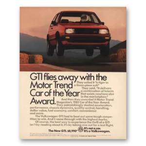 1985 Volkswagen Print Ad | Gt Flies Away