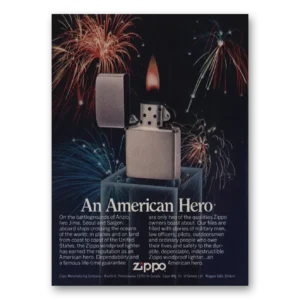 1985 Zippo Lighter Print Ad | American Hero