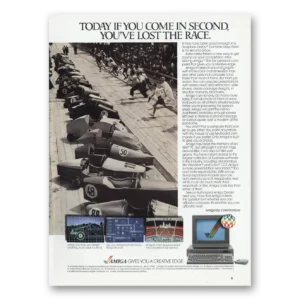 1986 Commodore Computers Print Ad | Come In Second