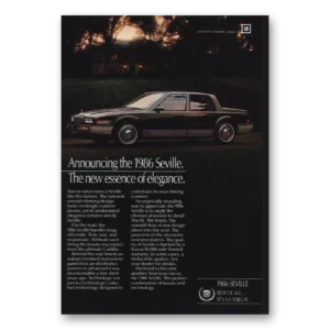 1986 Cadillac Seville Print Ad | Essence Elegance