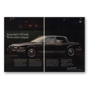 1986 Cadillac Seville Print Ad | Essence Elegance