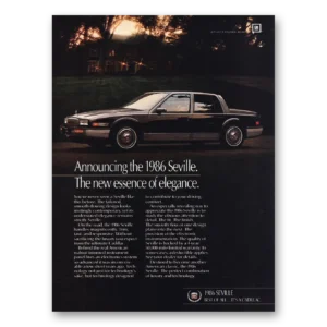 1986 Cadillac Seville Print Ad | New Essence Elegance