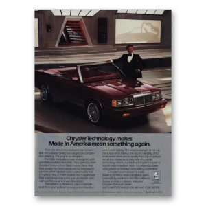 1986 Chrysler LeBaron Print Ad | Mean Something