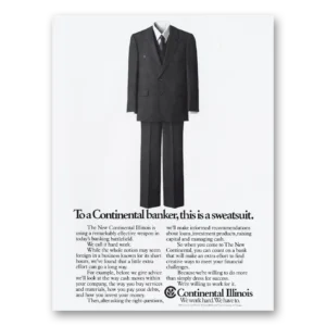 1986 Continental Illinois Print Ad | Sweatsuit