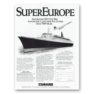1986 Cunard Print Ad | Superliner Qe2