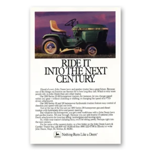 1986 John Deere Mowers + Tractors Print Ad | Next Century