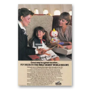 1986 Delta Air Lines Print Ad | Walt Disney World