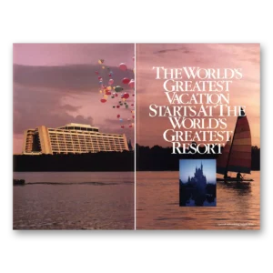 1986 Walt Disney World Print Ad | Worlds Greatest Vacation