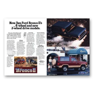 1986 Ford Bronco Print Ad | 4 Wheel And 2 Wheel Drive