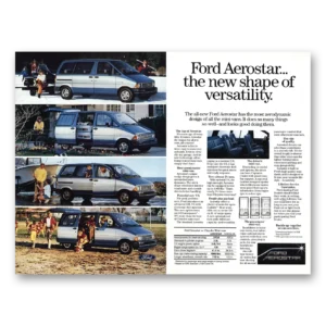 1986 Ford Aerostar Print Ad | Shape Versatility