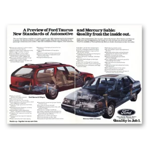 1986 Ford Taurus Print Ad | Preview New Standards