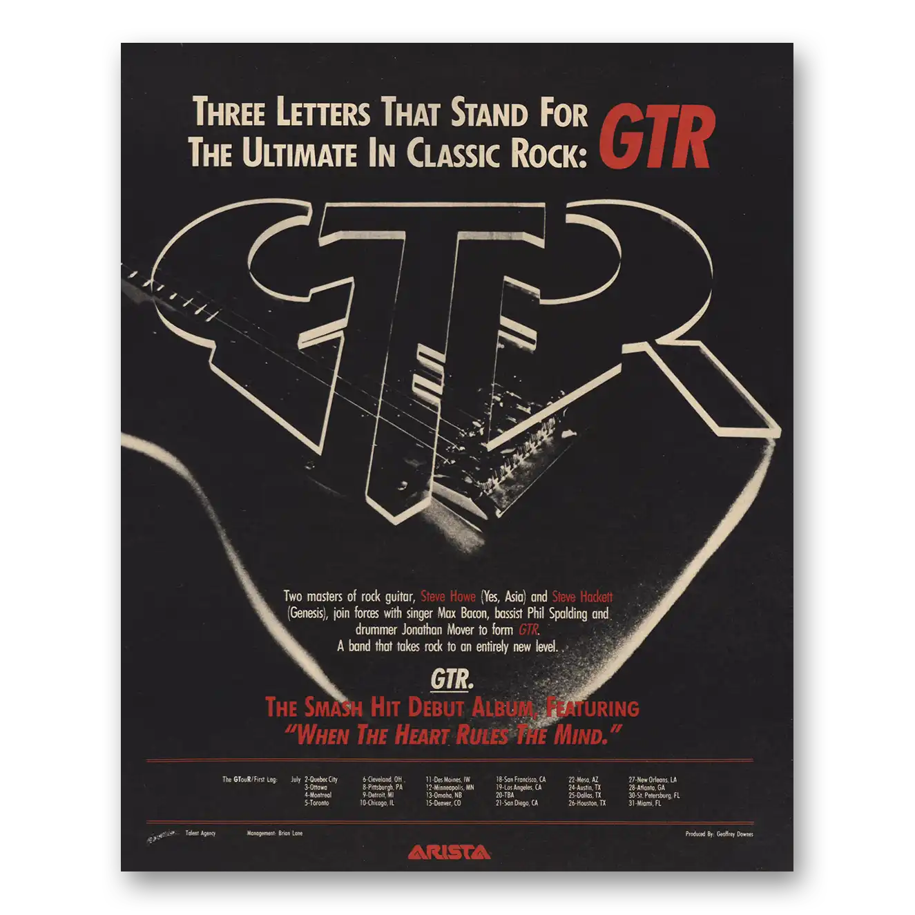 1986 GTR Promo Print Ad | Classic Rock