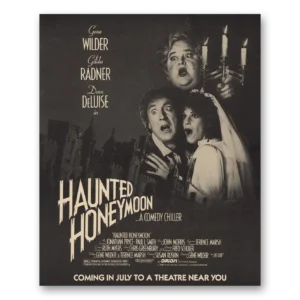1986 Haunted Honeymoon Movie Promo Print Ad | Gene Wilder