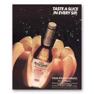 1986 Hiram Walker Print Ad | Peach Schnapps