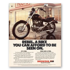 1986 Honda Motorcycle Print Ad | Rebel Bike