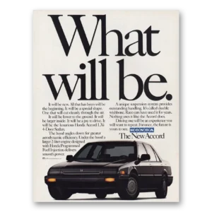 1986 Honda Accord Print Ad | What Will Be
