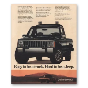 1986 Jeep Comanche Print Ad | Easy To Be Truck