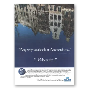 1986 KLM Royal Dutch Airlines Print Ad | Amsterdam