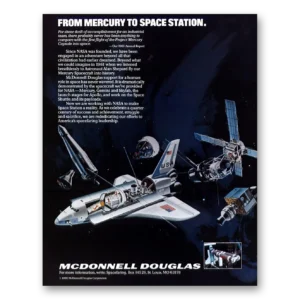 1986 McDonnell Douglas Space Station Print Ad | Space Station