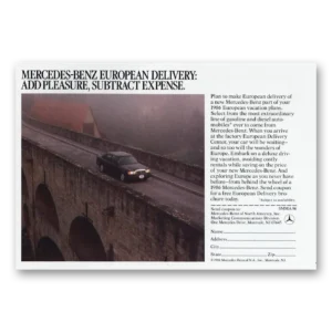 1986 Mercedes Benz Print Ad | European Delivery
