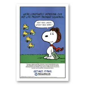 1986 Metropolitan Life Insurance Print Ad | Snoopy