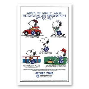 1986 Metropolitan Life Insurance Print Ad | World Famous